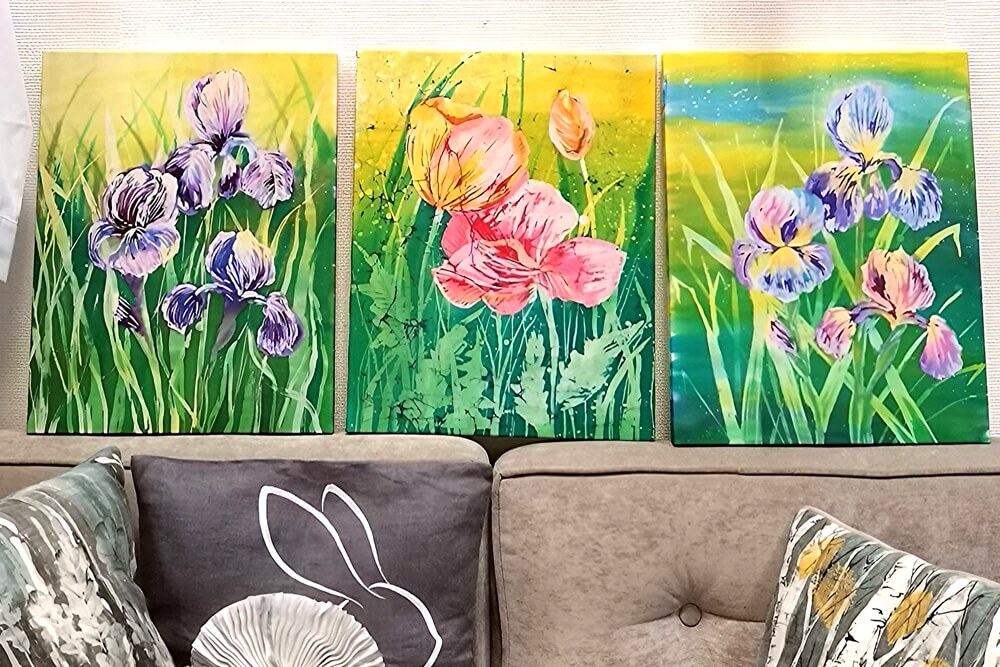 Цветы на шелке. Горячий батик